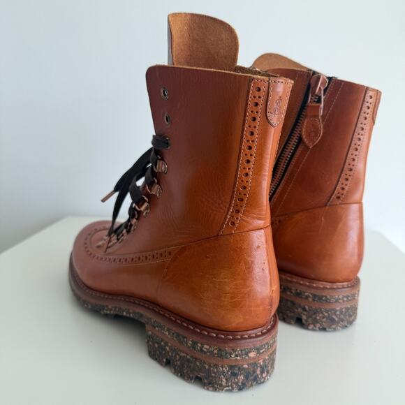 The Office Of Angela Scott Mr. Bernard Boots 40 EU | 10 US Brown Leather Combat - Picture 7 of 16